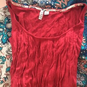 Red ruffled tank top